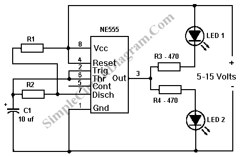  Wiring Diagram on Possibly Related To  Led Flasher Circuit Using 555 Ic  Circuits