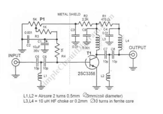 Schematic Uhf Booster - Uhf Antenna Booster Circuit Schematic Diagram - Schematic Uhf Booster