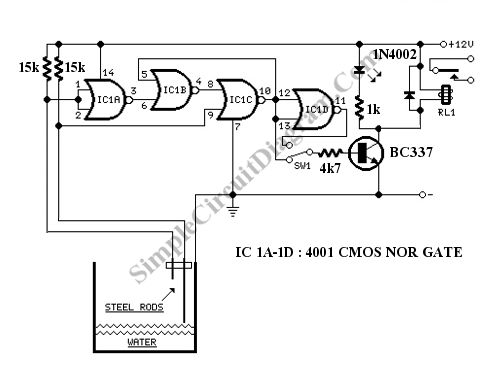 water pump controller circuit schematic diagram