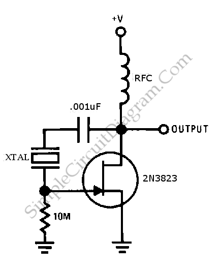JFET Pierce Crystal Oscillator | Simple Circuit Diagram