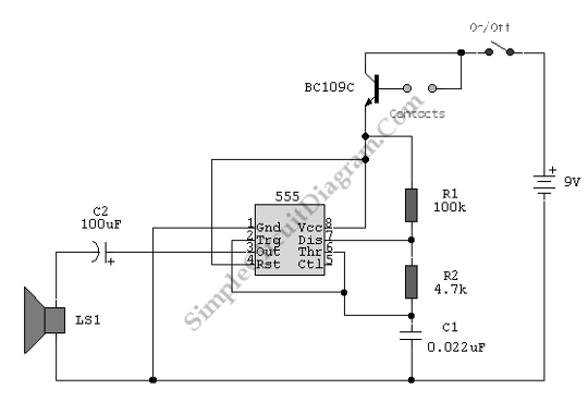 555 IC Water Level Sensor/Detector Alarm | Simple Circuit ...