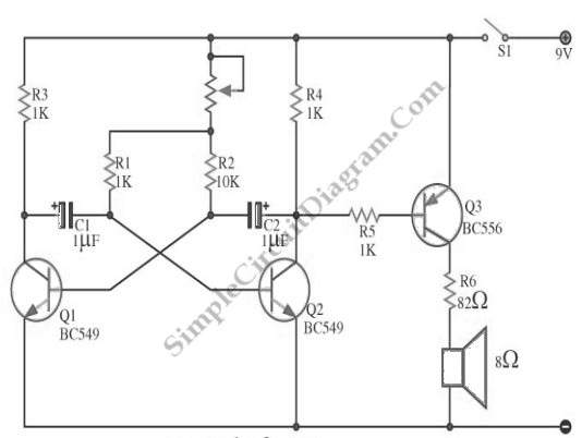 Cct Diagram Of High Sound Metronome - Simple Metronome With Transistors - Cct Diagram Of High Sound Metronome