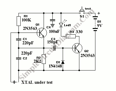 Crystal Tester – Simple Circuit Diagram