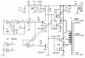 DC-to-AC Inverter – Simple Circuit Diagram