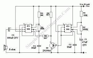 Wailing Alarm Siren – Simple Circuit Diagram