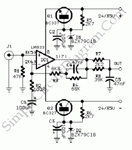 Phono Pre-Amplifier – Simple Circuit Diagram