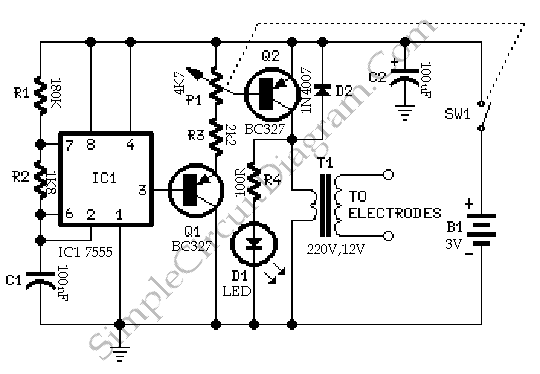 Muscular Bio-Stimulator | Simple Circuit Diagram