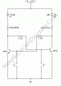 Discrete R/S Flip Flop – Simple Circuit Diagram