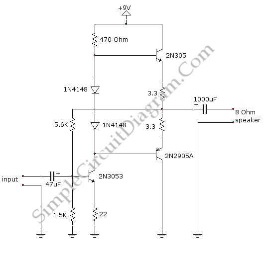 Small Discrete Audio Power Amplifier