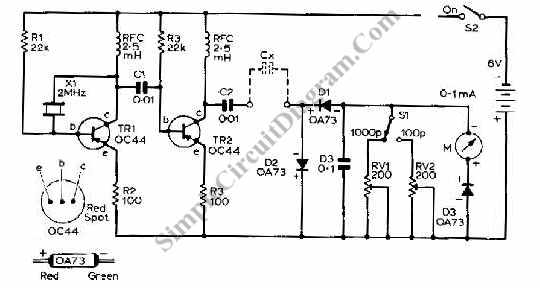 transistor-capacitance-meter-circuit