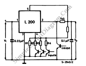 Digital Voltage Selection Control for L200 Regulator