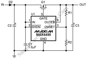 MAX6495 Overvoltage Limiter