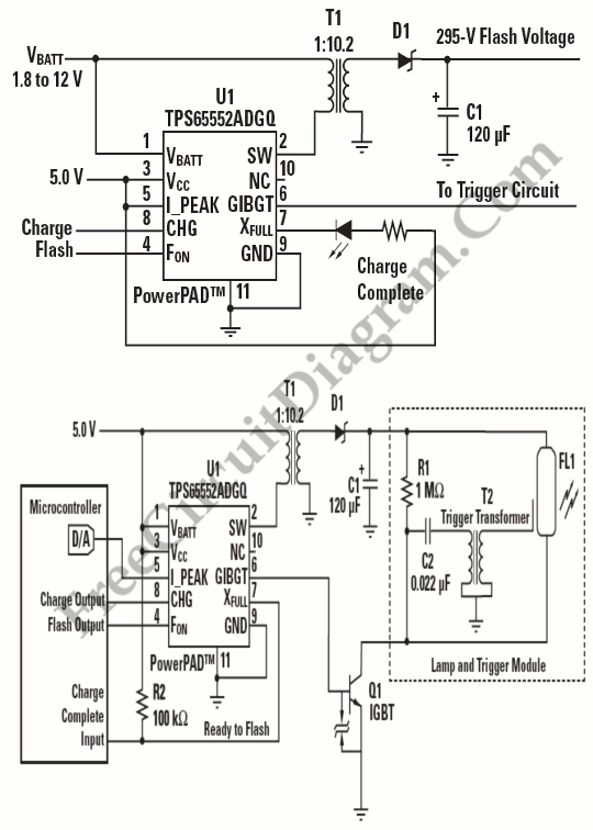 TPS65552A Xenon Tube Flash Driver