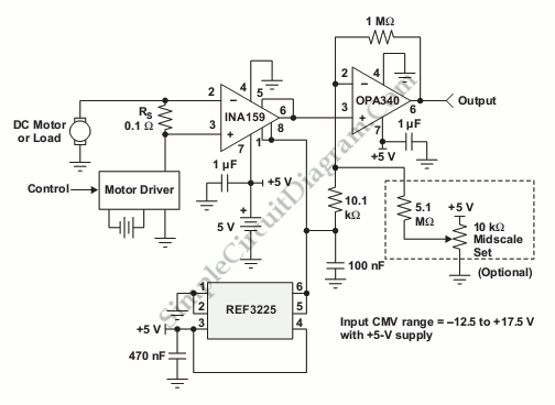 INA159 Dual-Polarity, Bidirectional Current-Shunt-Monitor Circuit