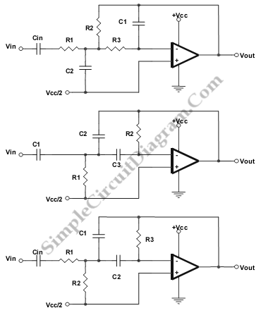 Low-, Band-, and High-Pass Single Supply Multiple Feedback Filter