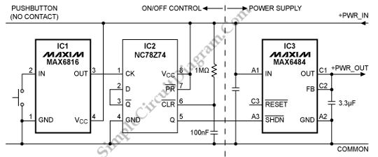 ON OFF Power Control with Single Pushbutton