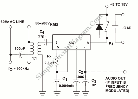 intercom carrier control remote current powerline circuit diagram circuits schematic ic tone decoder telephone audio using simple gr