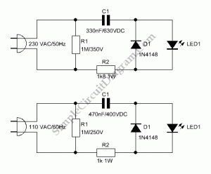 AC-Powered LED – Simple Circuit Diagram