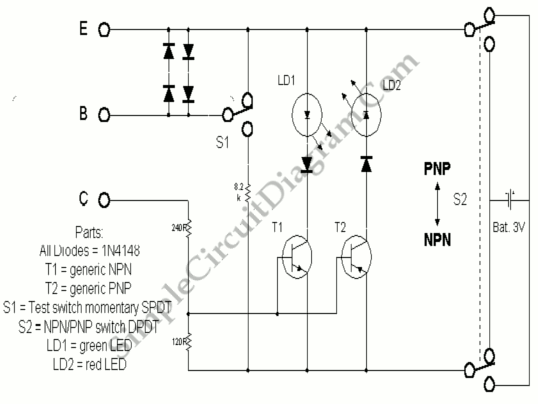 Good Bad Transistor Tester Simple Circuit Diagram
