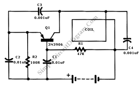 Single Transistor Metal Locator – Simple Circuit Diagram