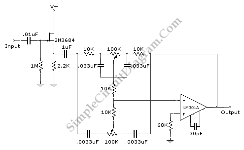 High-Impedance Input Hi-Fi Tone Control | Simple Circuit ... high impedance microphone wire diagram 